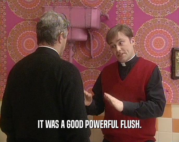 IT WAS A GOOD POWERFUL FLUSH.  