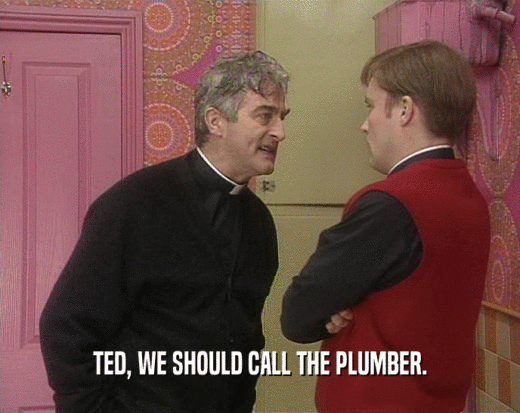 TED, WE SHOULD CALL THE PLUMBER.  