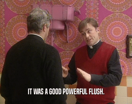 IT WAS A GOOD POWERFUL FLUSH.  