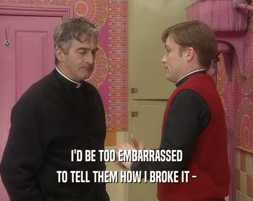 I'D BE TOO EMBARRASSED TO TELL THEM HOW I BROKE IT - 