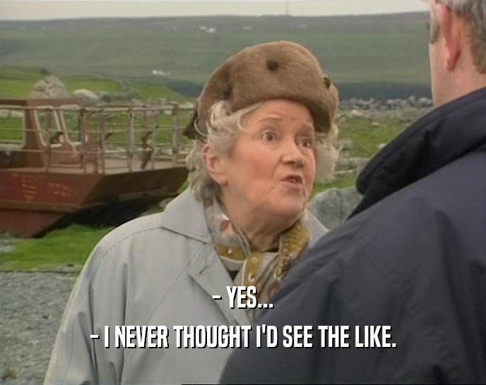 - YES... - I NEVER THOUGHT I'D SEE THE LIKE. 