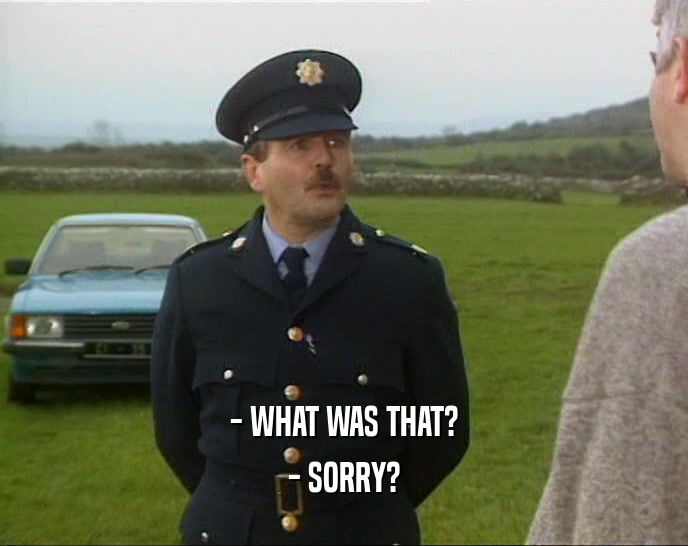 - WHAT WAS THAT? - SORRY? 