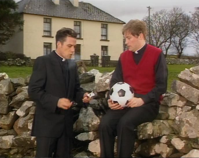 - HERE, D'YOU WANT ONE? - AH, NO, THANKS, FATHER LENNON. 