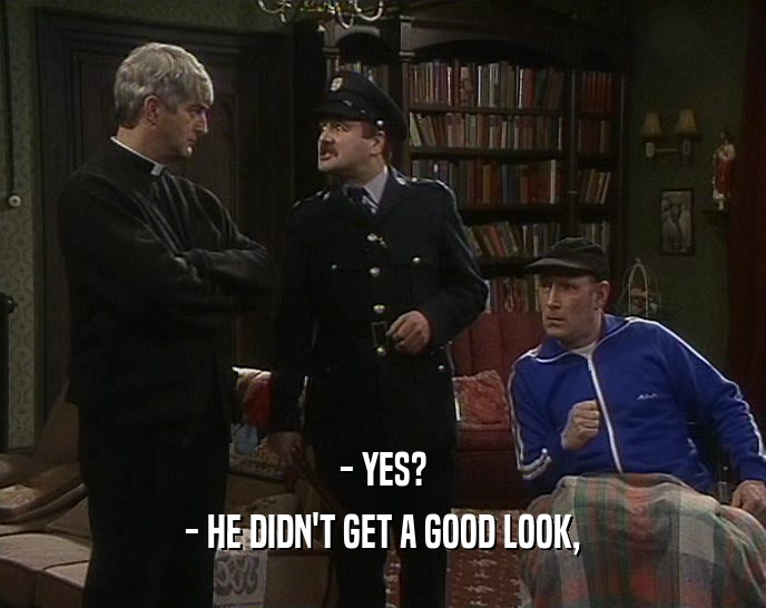 - YES? - HE DIDN'T GET A GOOD LOOK, 