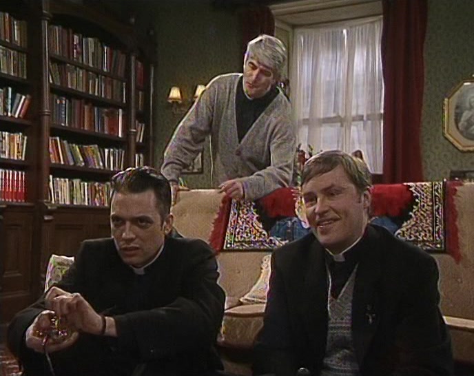 HELLO, FATHER. PLAYING THE OLD COMPUTER GAME THERE? 