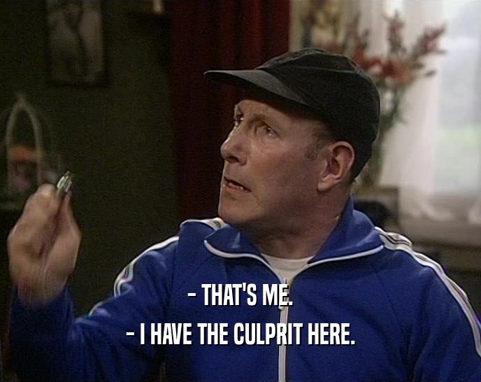 - THAT'S ME. - I HAVE THE CULPRIT HERE. 