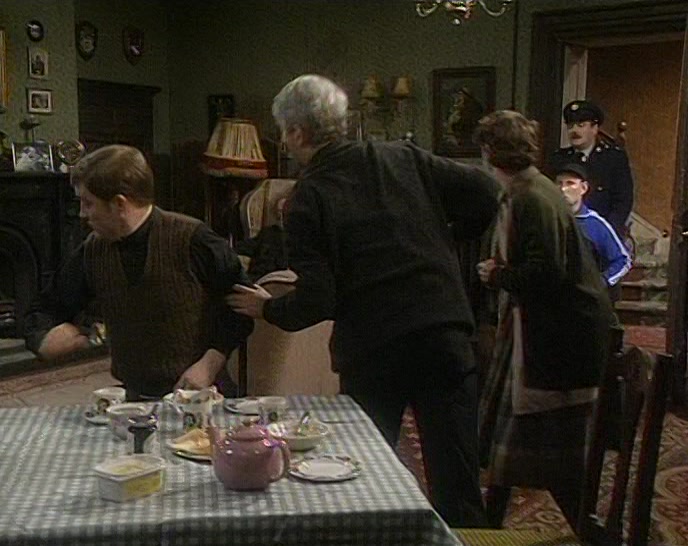 DOUGAL, YOU JUST GO OUT AND GET...THE SHEARS. 