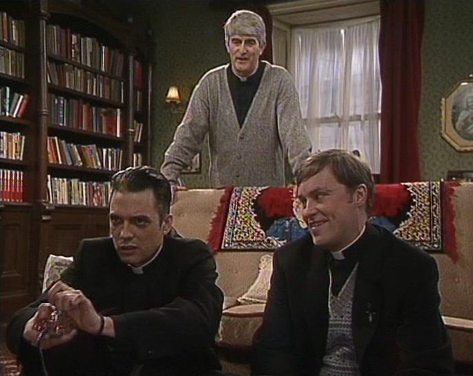 HELLO, FATHER. PLAYING THE OLD COMPUTER GAME THERE? 