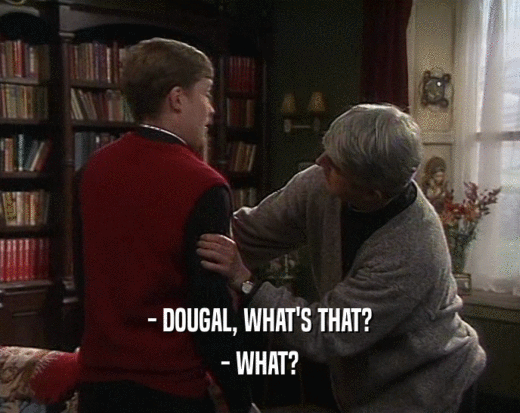 - DOUGAL, WHAT'S THAT?
 - WHAT?
 