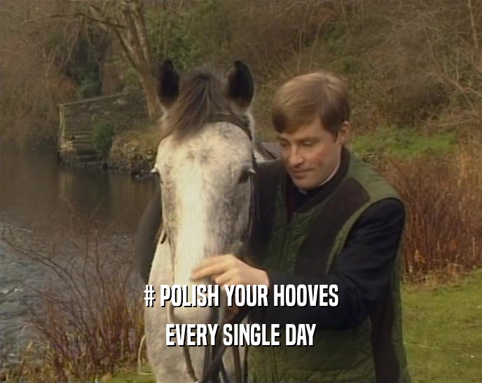 # POLISH YOUR HOOVES EVERY SINGLE DAY 