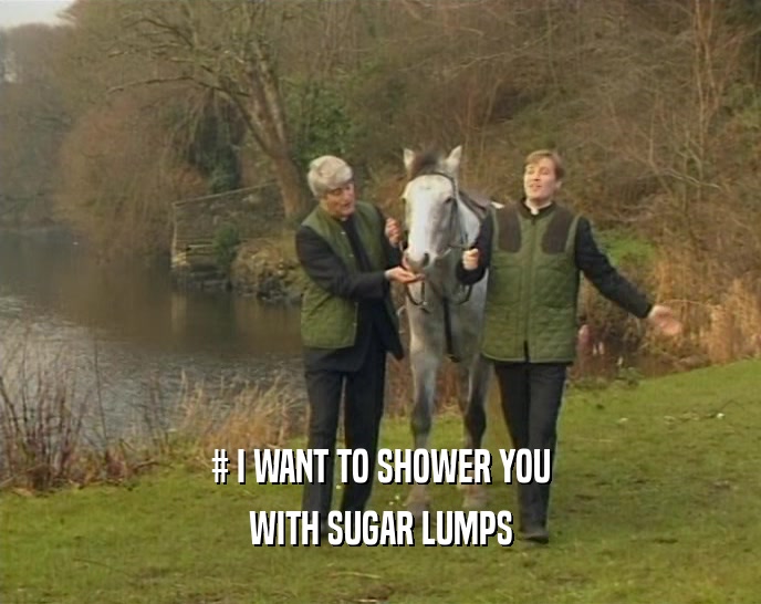 # I WANT TO SHOWER YOU WITH SUGAR LUMPS 