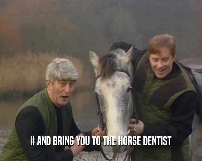 # AND BRING YOU TO THE HORSE DENTIST  