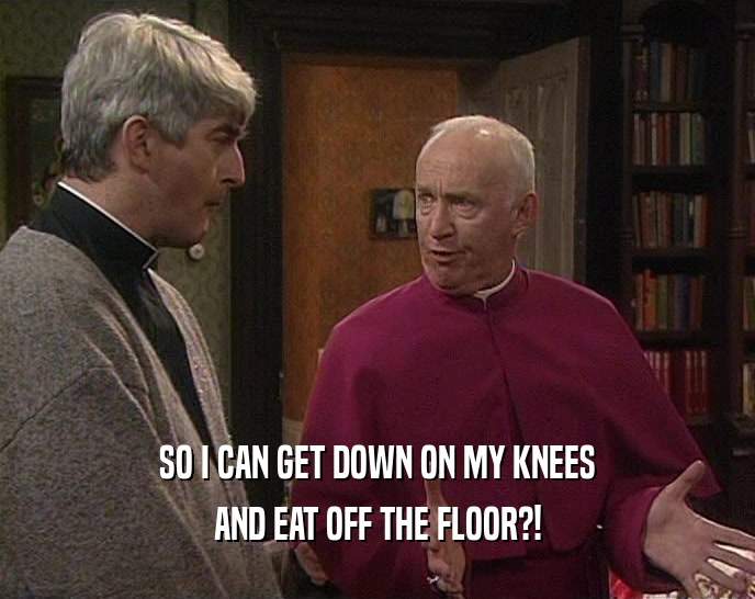 SO I CAN GET DOWN ON MY KNEES
 AND EAT OFF THE FLOOR?!
 