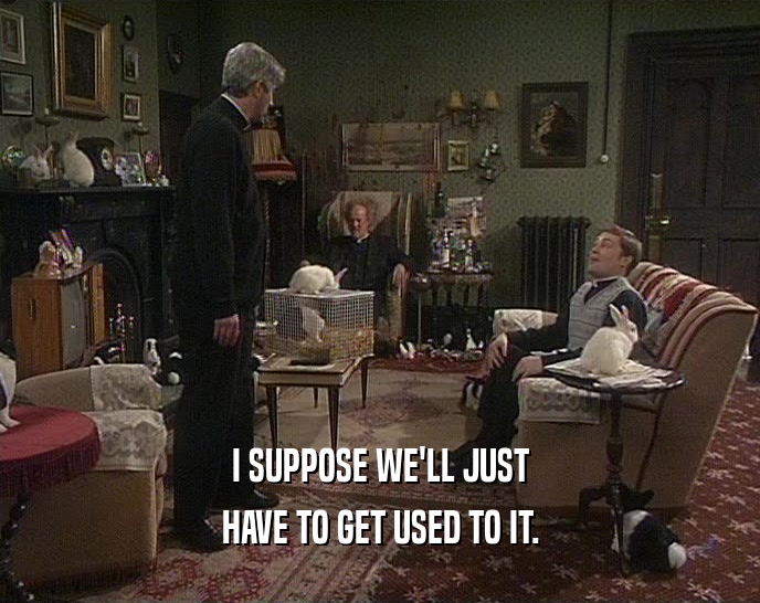 I SUPPOSE WE'LL JUST HAVE TO GET USED TO IT. 