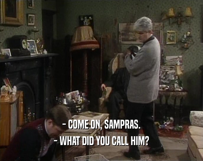- COME ON, SAMPRAS.
 - WHAT DID YOU CALL HIM?
 