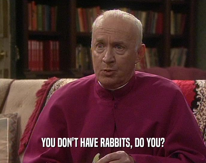YOU DON'T HAVE RABBITS, DO YOU?  