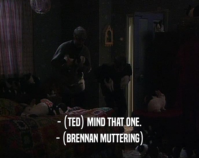 - (TED) MIND THAT ONE.
 - (BRENNAN MUTTERING)
 