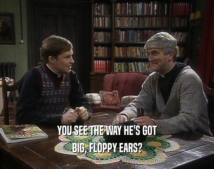 YOU SEE THE WAY HE'S GOT BIG, FLOPPY EARS? 