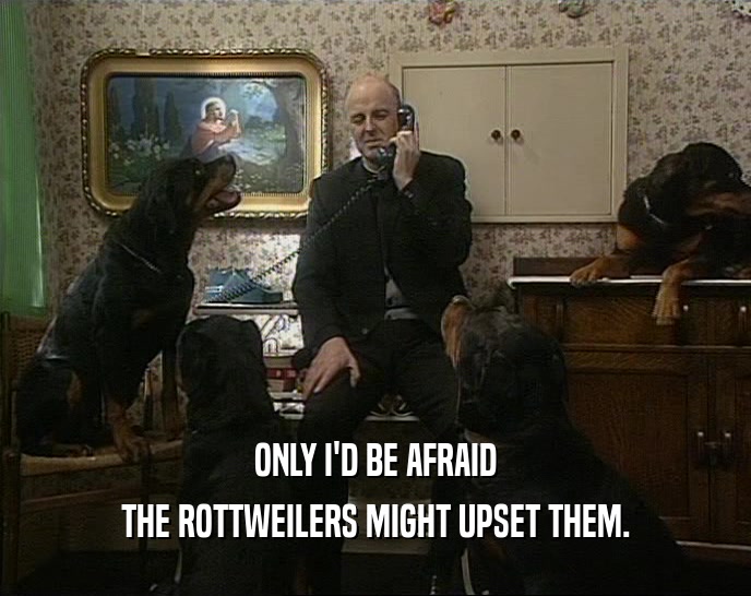 ONLY I'D BE AFRAID THE ROTTWEILERS MIGHT UPSET THEM. 
