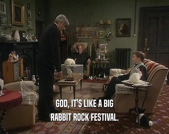 GOD, IT'S LIKE A BIG RABBIT ROCK FESTIVAL. 