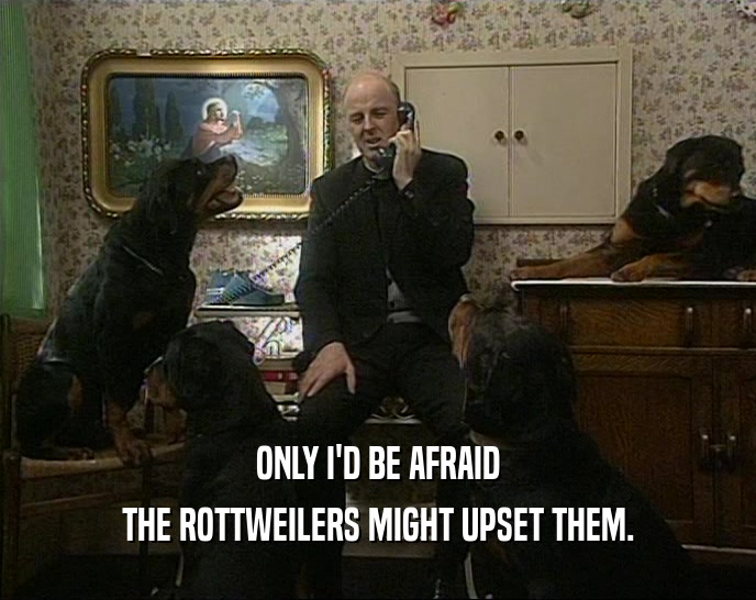 ONLY I'D BE AFRAID THE ROTTWEILERS MIGHT UPSET THEM. 