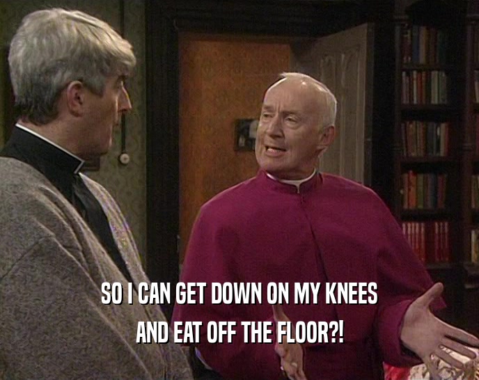 SO I CAN GET DOWN ON MY KNEES AND EAT OFF THE FLOOR?! 