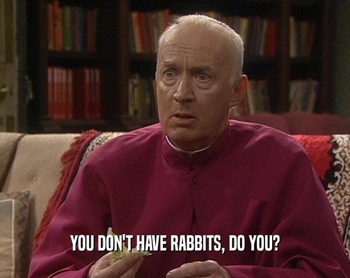 YOU DON'T HAVE RABBITS, DO YOU?  