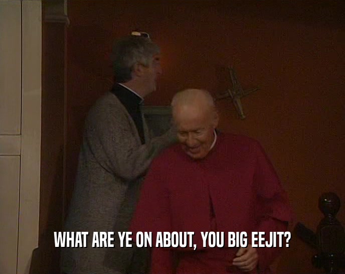 WHAT ARE YE ON ABOUT, YOU BIG EEJIT?  