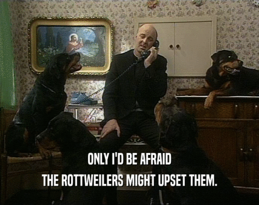 ONLY I'D BE AFRAID THE ROTTWEILERS MIGHT UPSET THEM. 