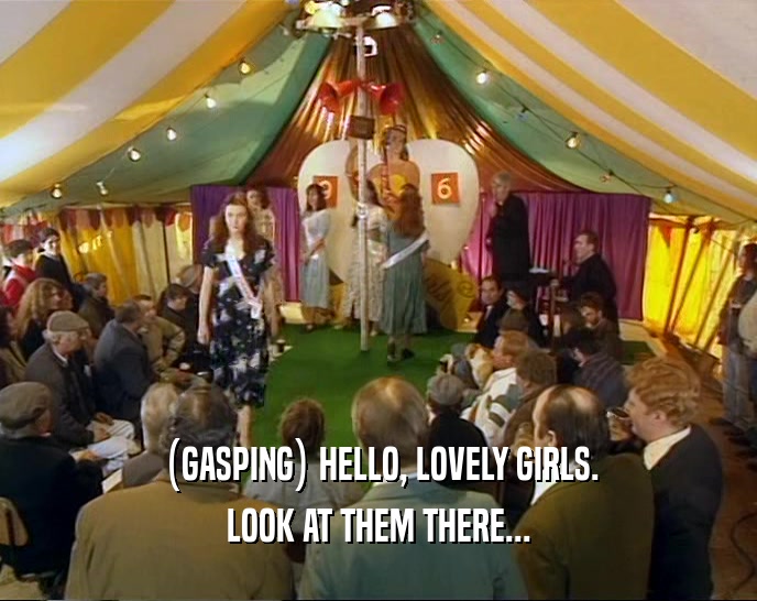 (GASPING) HELLO, LOVELY GIRLS. LOOK AT THEM THERE... 