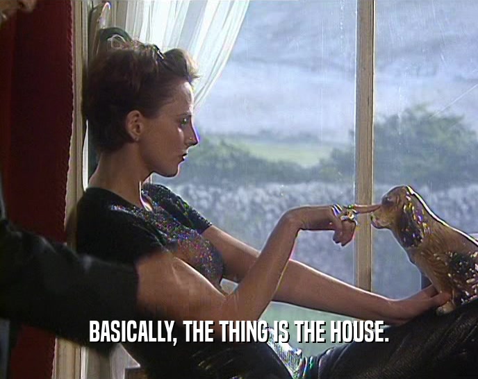 BASICALLY, THE THING IS THE HOUSE.  