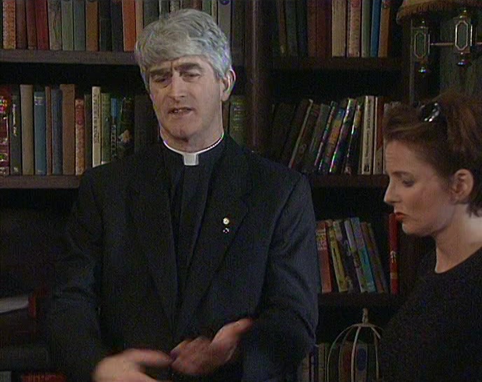 WHERE ELSE COULD HE GIVE A SERMON WHILE DRESSED LIKE JOAN CRAWFORD? 
