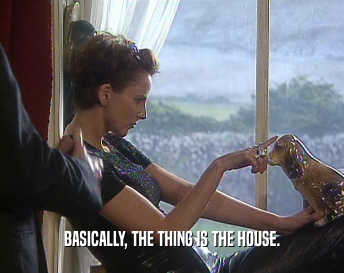 BASICALLY, THE THING IS THE HOUSE.  