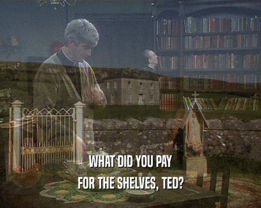 WHAT DID YOU PAY
 FOR THE SHELVES, TED?
 