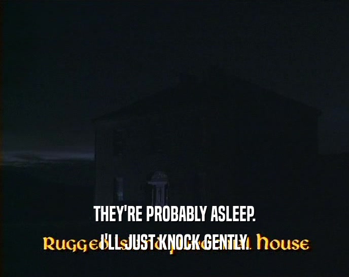 THEY'RE PROBABLY ASLEEP. I'LL JUST KNOCK GENTLY. 