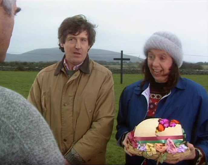 - WE BROUGHT YOU SOME EASTER EGGS. - OH, THAT'S TERRIBLY NICE. 