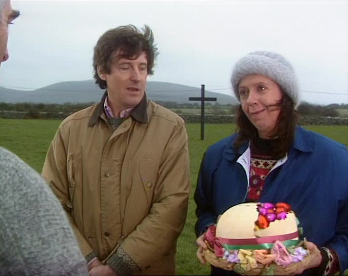 - WE BROUGHT YOU SOME EASTER EGGS. - OH, THAT'S TERRIBLY NICE. 