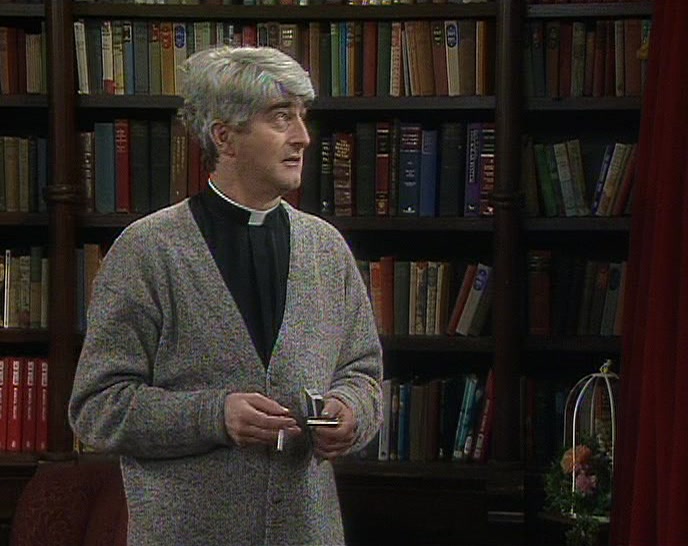 I HOPE THEY KNOW IT MEANS I'M A PRIEST AND NOT SOME MADMAN. 