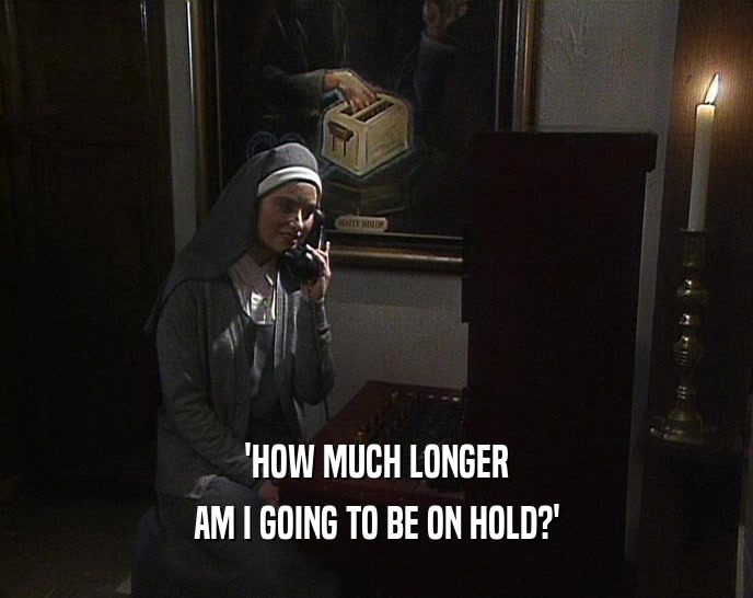 'HOW MUCH LONGER AM I GOING TO BE ON HOLD?' 