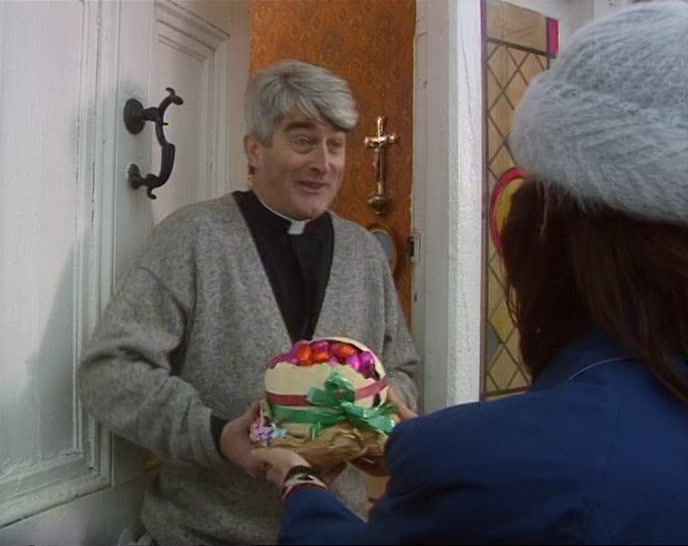 - WE BROUGHT YOU SOME EASTER EGGS. - OH, THAT'S TERRIBLY NICE. 