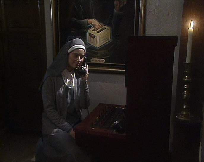 SHE'LL BE WITH YOU IN A SECOND, FATHER. 