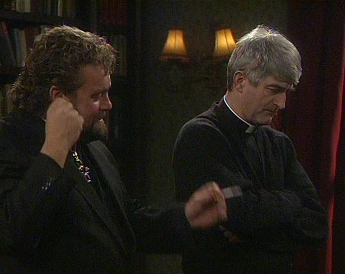 - TED, I CAN SEE UP YOUR TROUSERS. - RIGHT. THAT'S IT. 