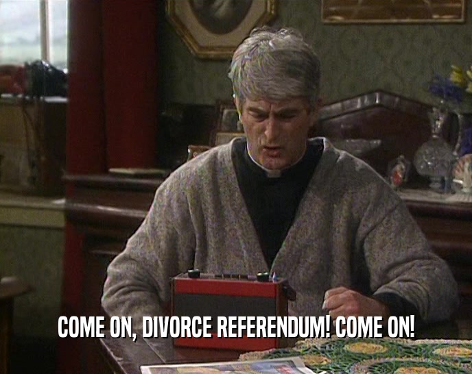 COME ON, DIVORCE REFERENDUM! COME ON!  