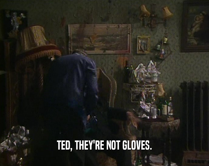 TED, THEY'RE NOT GLOVES.  