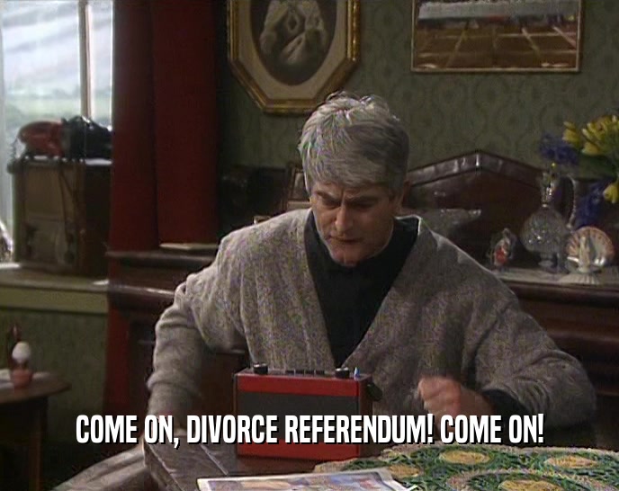 COME ON, DIVORCE REFERENDUM! COME ON!  
