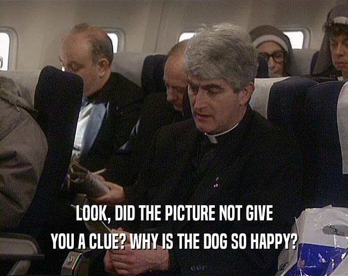 LOOK, DID THE PICTURE NOT GIVE YOU A CLUE? WHY IS THE DOG SO HAPPY? 