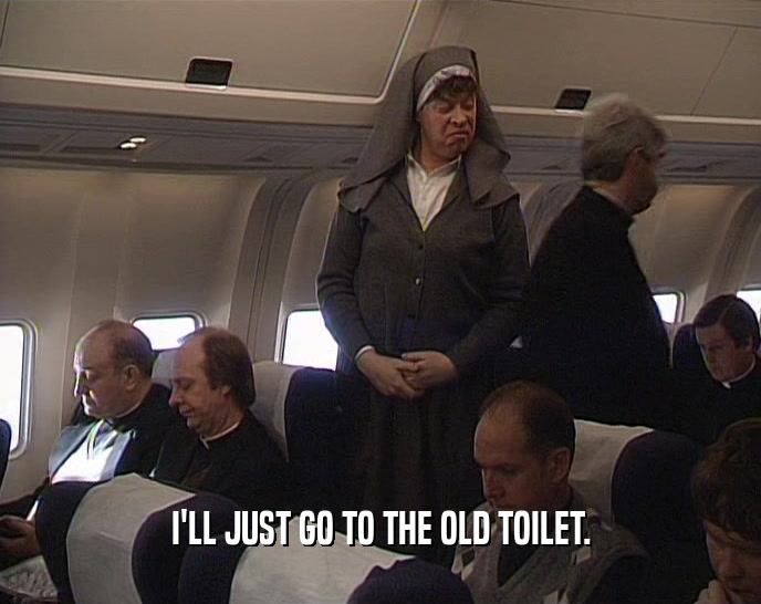 I'LL JUST GO TO THE OLD TOILET.  