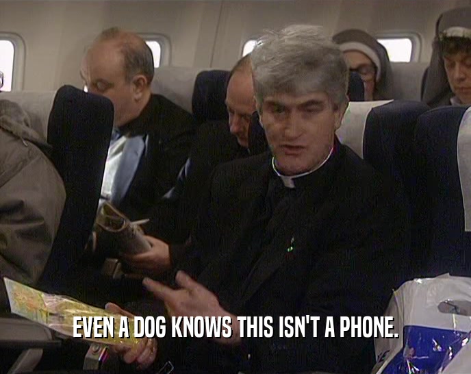 EVEN A DOG KNOWS THIS ISN'T A PHONE.  