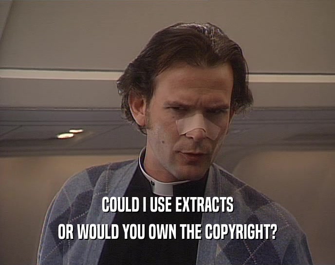 COULD I USE EXTRACTS OR WOULD YOU OWN THE COPYRIGHT? 