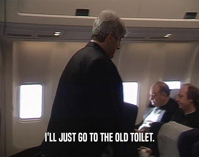 I'LL JUST GO TO THE OLD TOILET.  